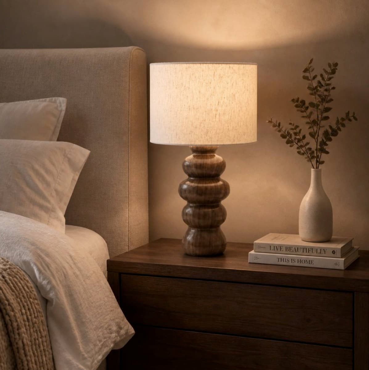 Luneare Bolla Nachtlamp Walnoot