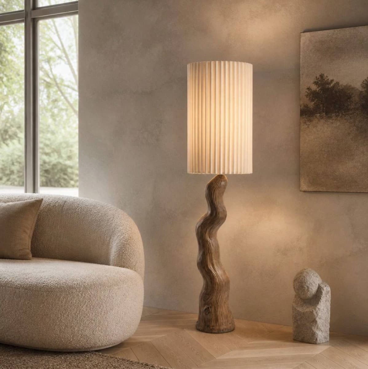 Luneare Drift Vloerlamp Hout