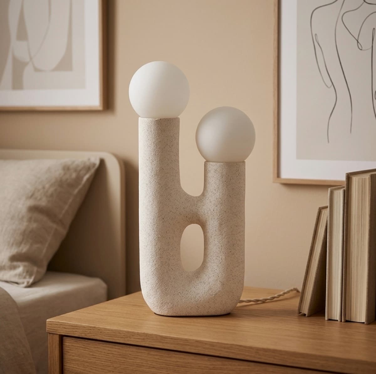 Luneare Duo Bollamp Zandsteen